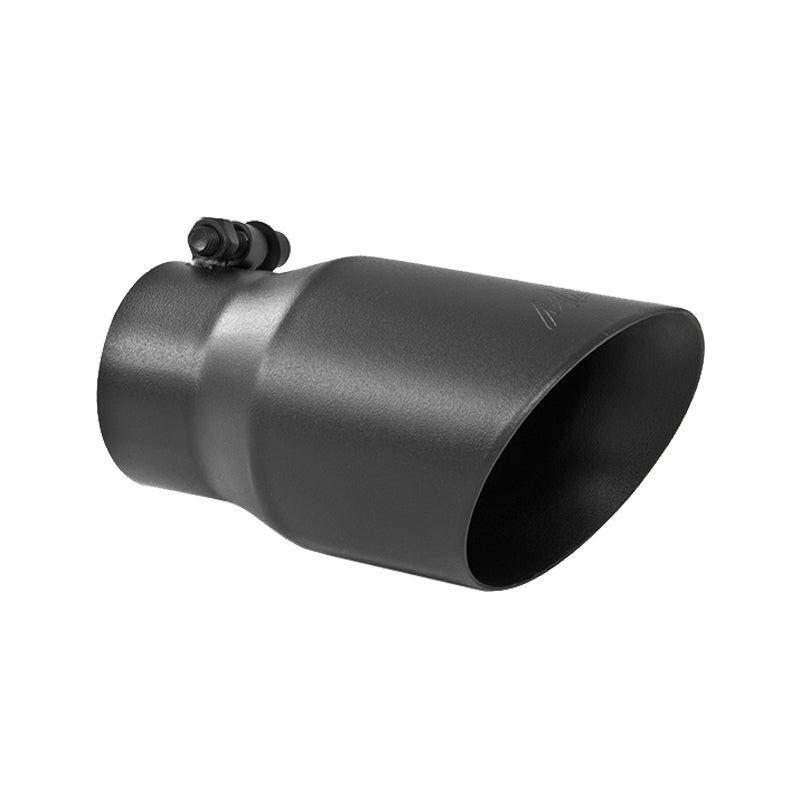 MBRP Tip 3in Round x 4in Inlet OD Dual Walled Angled Black Tip - Fits all 3in Exhausts - T5122BLK