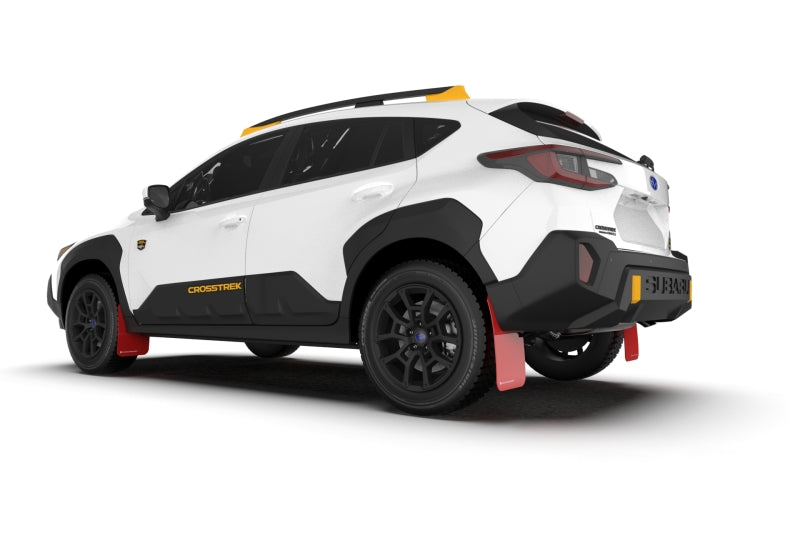 Rally Armor - 2024 Subaru Crosstrek (Wilderness Only) Red UR Mud Flap W/White Logo - No Drilling Req