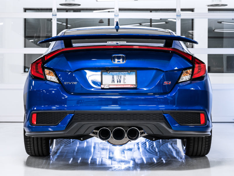 AWE Tuning 2016+ Honda Civic Si Touring Edition Exhaust w/Front Pipe &amp; Triple Chrome Silver Tips