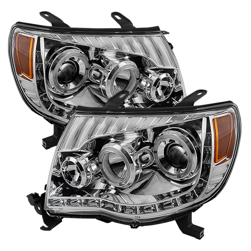 Xtune Toyota Tacoma 05-11 Halo Projector Headlights Chrome PRO-JH-TT05-LED-C