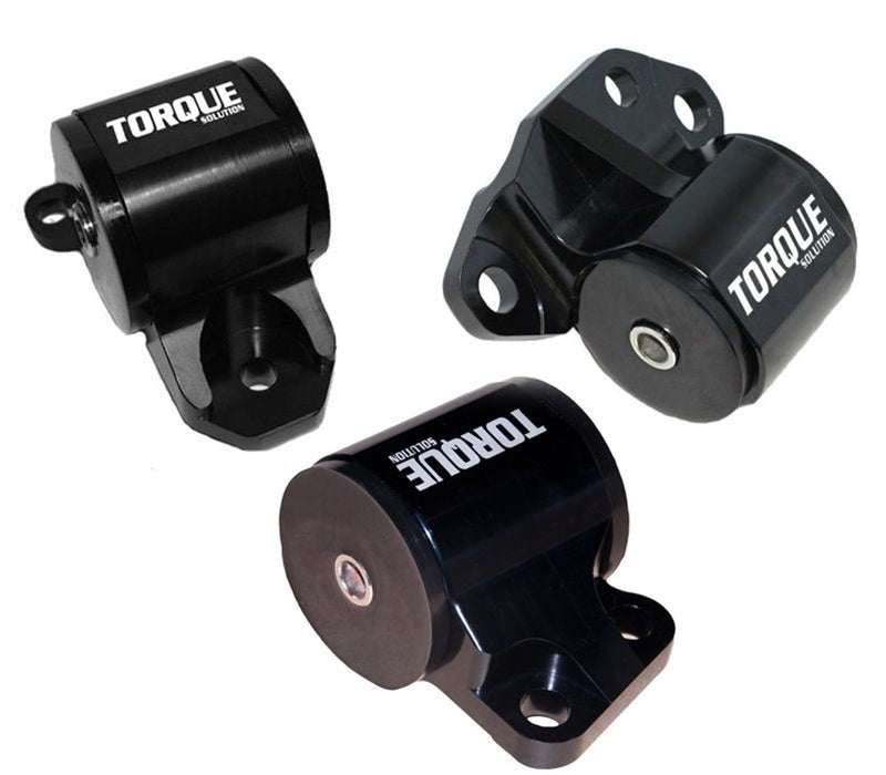 Torque Solution 3pc Billet Engine Mount Kit (2bolt): 92-95 Honda Civic/94-01 Integra/93-97 Del Sol - TS-HA-123