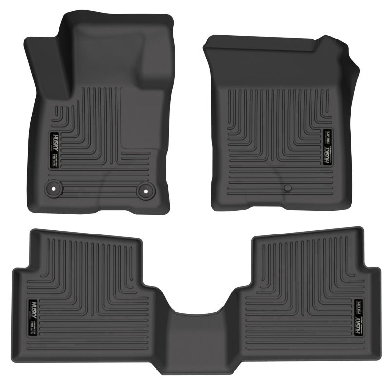 Husky Liners 2022 Ford Maverick(No Fit Hybrid) Weatherbeater Front &amp; 2nd Seat Floor Liners - Black