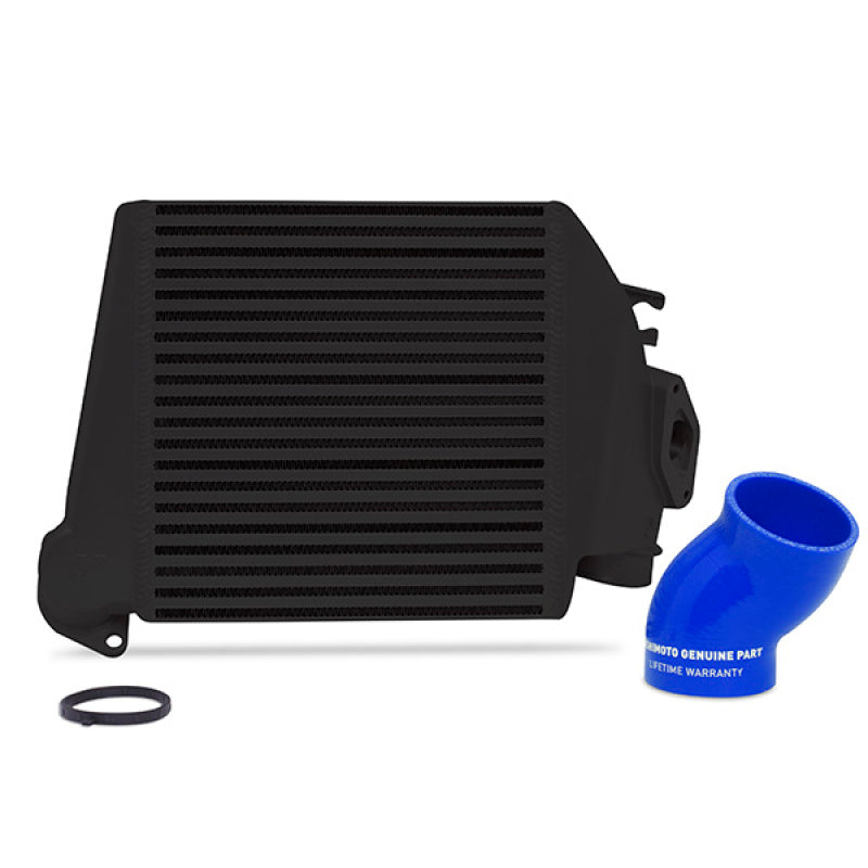 Mishimoto 08-14 Subaru WRX Top-Mount Intercooler Kit - Powder Coated Black &amp; Blue Hoses - MMTMIC-WRX-08BKBL