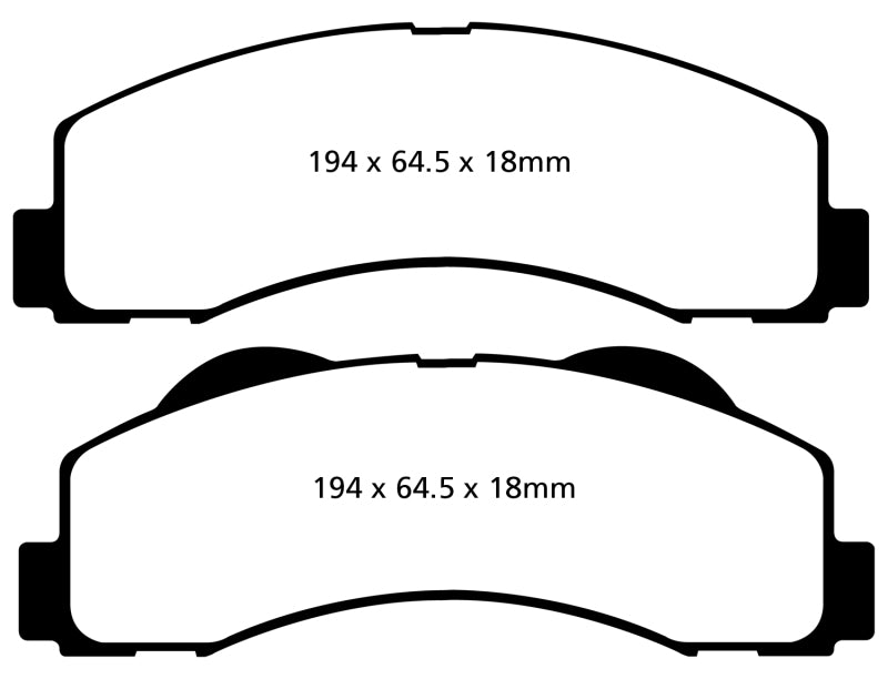 EBC 15+ Ford Expedition 3.5 Twin Turbo 2WD Greenstuff Front Brake Pads - DP61855