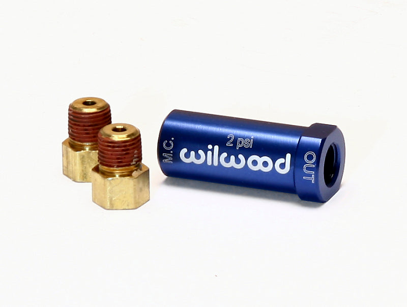 Wilwood Residual Pressure Valve - with Fittings - 2psi - Blue