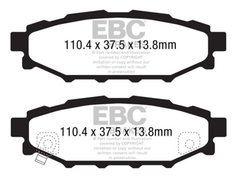 EBC 08-10 Subaru Impreza 2.5 Bluestuff Rear Brake Pads - DP51584NDX