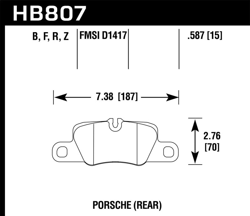 Hawk 2014 Porsche 911 HPS 5.0 Rear Brake Pads HB807B.587