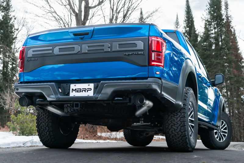 MBRP 17-20 Ford F-150 Raptor 3.5L Ecoboost Dual Rear Exit T409 3in Resonater Back Exhaust System - S5264409