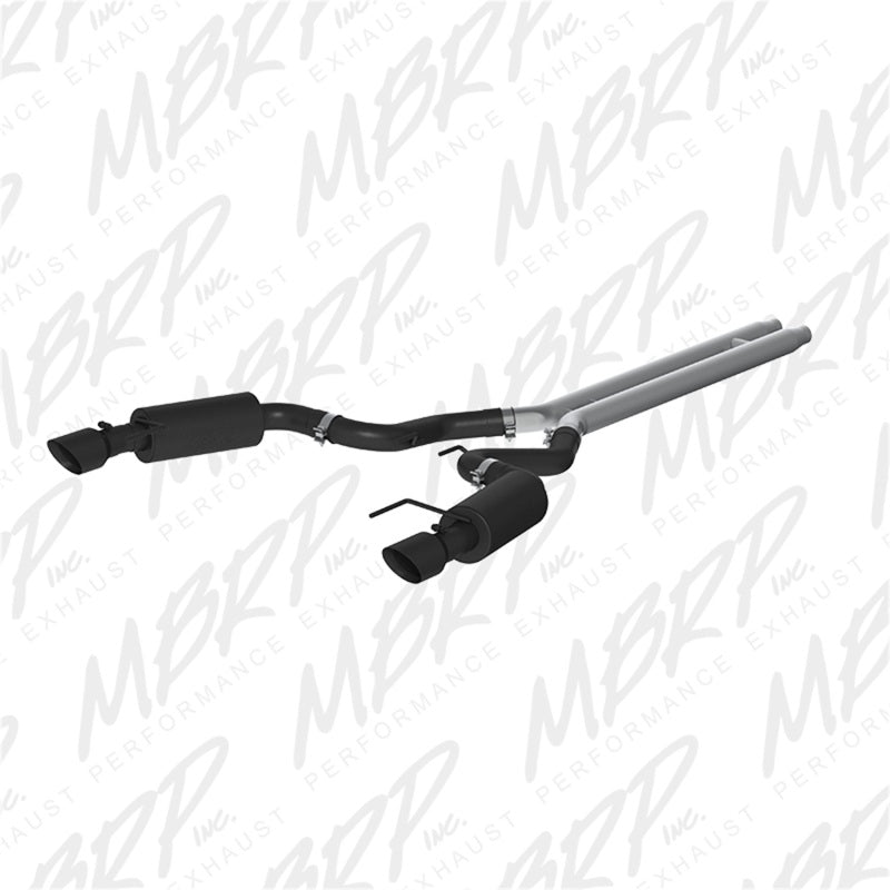 MBRP 15 Ford Mustang GT 5.0 Convertible Black 3in Cat Back Dual Split Rear Exit (Street Version) - S7239BLK