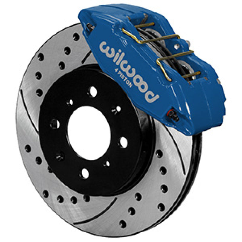 Wilwood DPHA Front Caliper &amp; Rotor Kit Drilled Honda / Acura w/ 262mm OE Rotor - Competition Blue