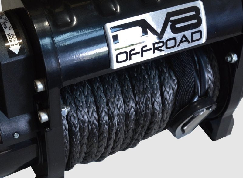 DV8 Offroad 12000 LB Winch w/ Synthetic Line &amp; Wireless Remote - Black