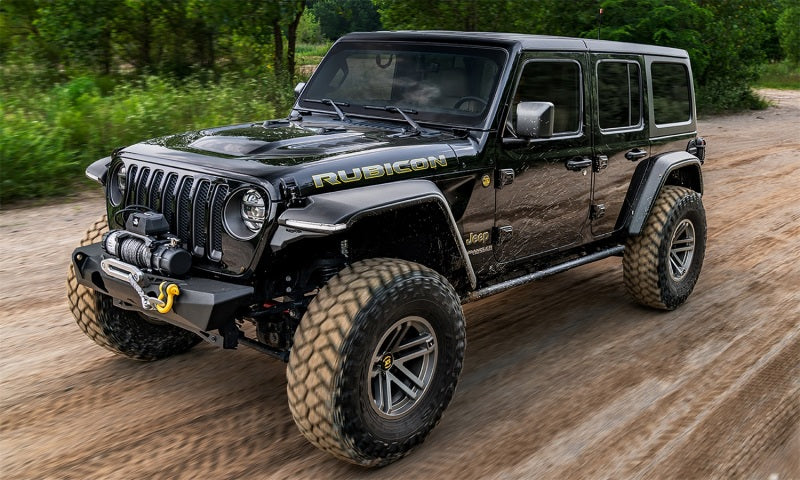 Bushwacker 18-21 Jeep Wrangler JL (2-Door &amp; 4-Door) Flat Style Flares 4pc - Black