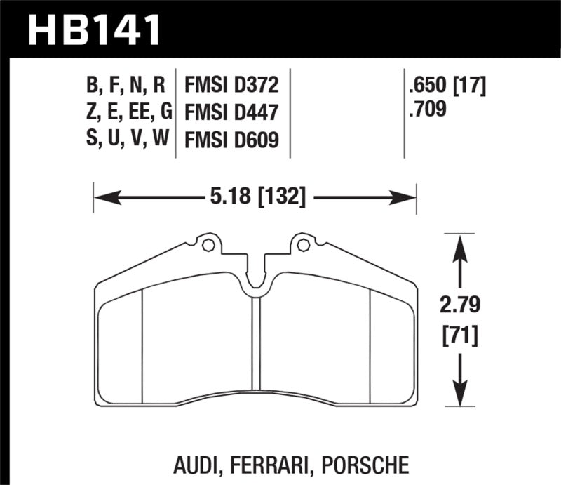 Hawk 91-94 Porsche 911 Rear / 94-98 Porsche 911 Front Performance Blue 9012