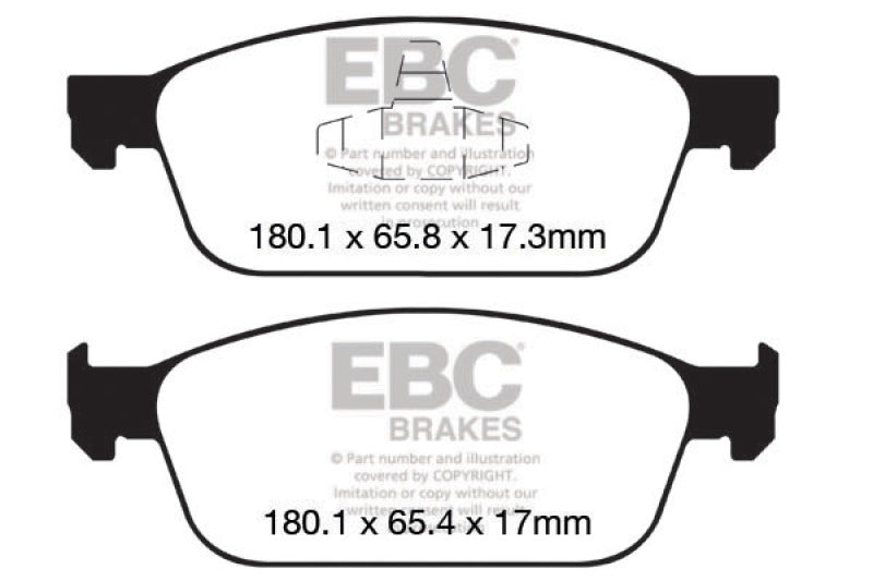 EBC 12+ Ford Focus 2.0 Turbo ST Greenstuff Front Brake Pads - DP22145