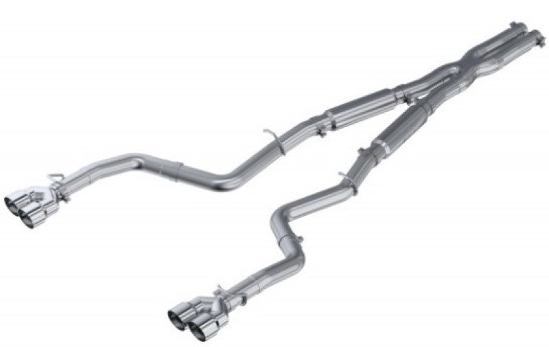 MBRP 15-16 Dodge Challenger RT 5.7L Aluminized Steel 3in Dual Rear Cat-back Quad Tips - Street - S7115AL