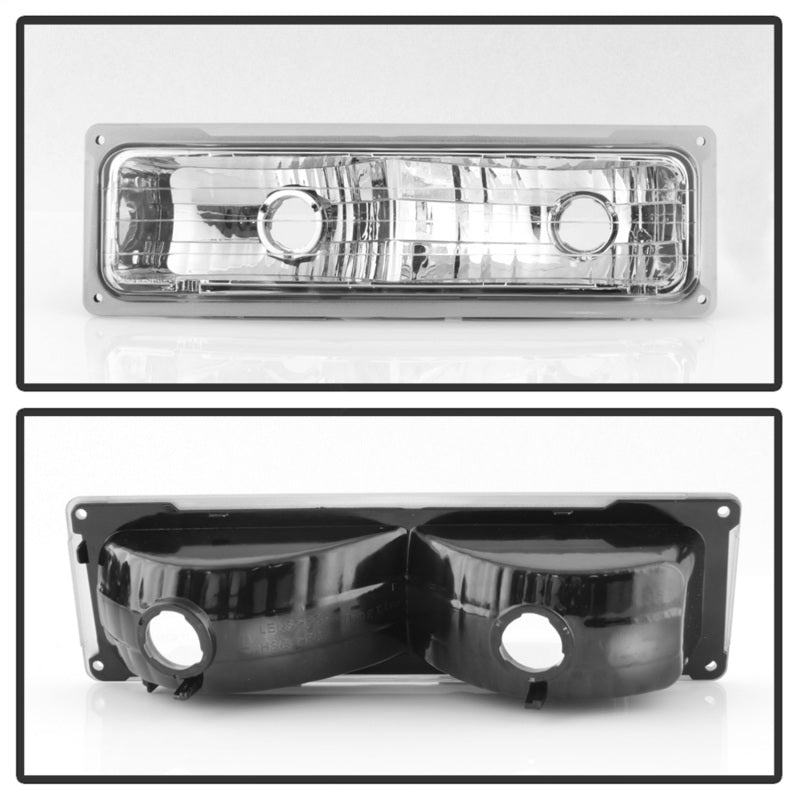 Xtune Chevy Suburban 94-98 Headlights w/ Corner &amp; Parking Lights 8pcs Chrome HD-JH-CCK88-AM-C-SET