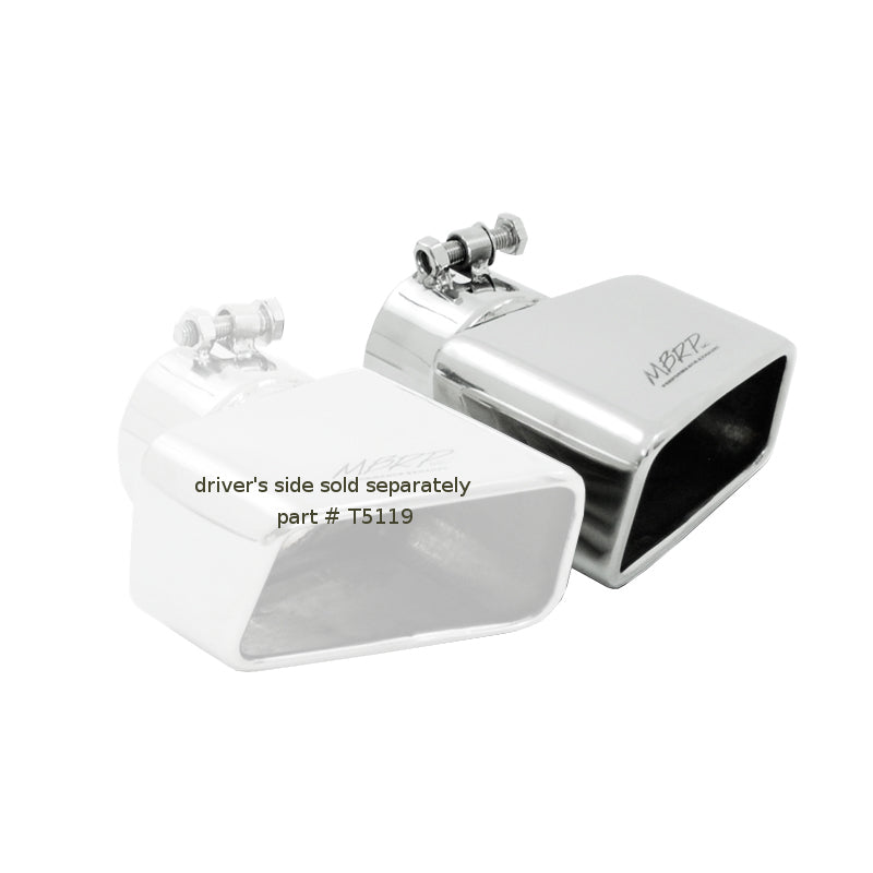 MBRP Universal Tip 4.50in x 2.75in ID Rectangle Angled Cut 3in OD Inlet 7in Lgth T304 Passenger Side - T5120