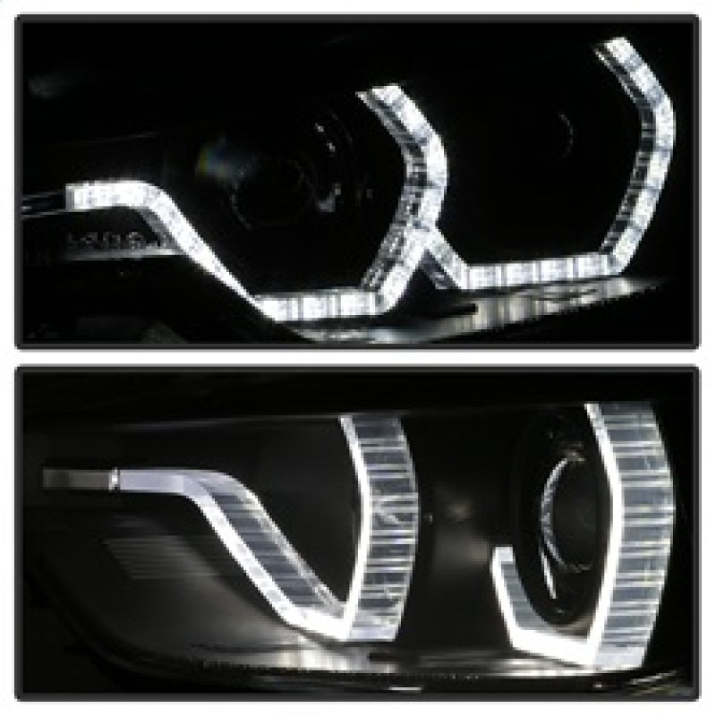 Spyder 12-14 BMW F30 3 Series 4DR Projector Headlights - LED DRL - Black (PRO-YD-BMWF3012-DRL-BK)