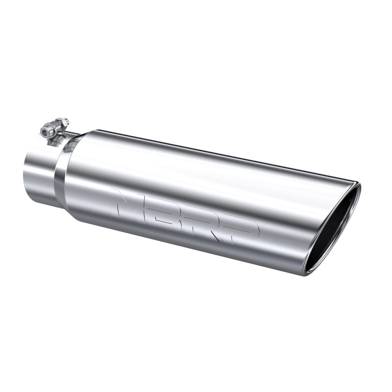 MBRP Universal 5in OD Angled Rolled End 4in Inlet 18in Lgth T304 Exhaust Tip - T5124