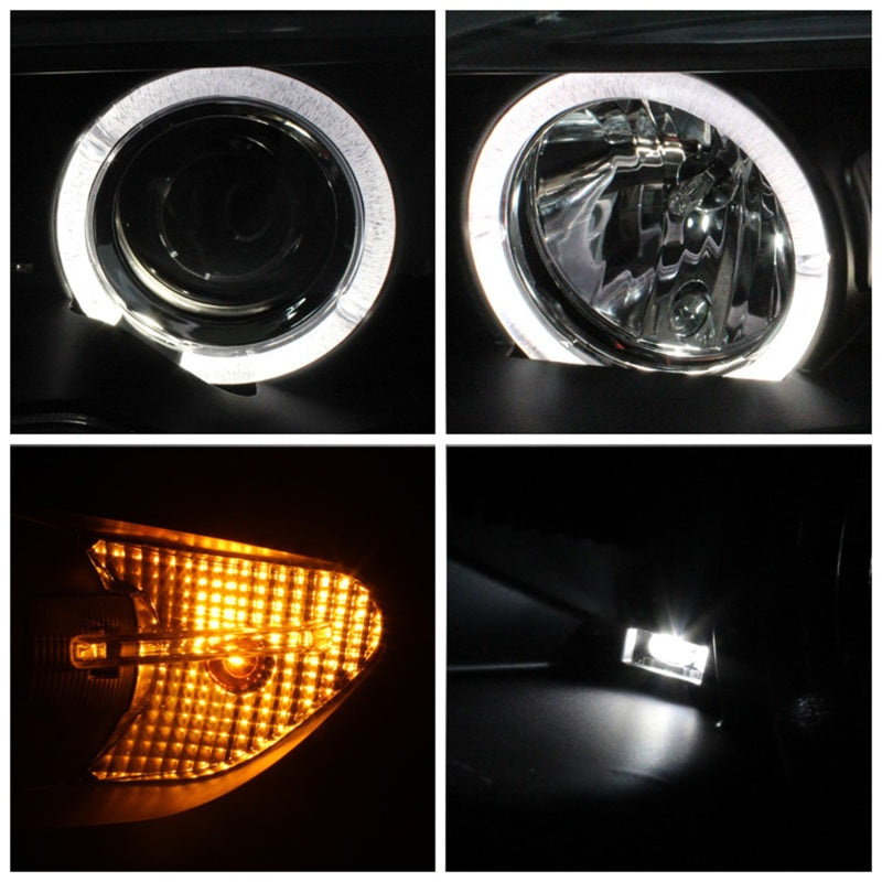 Spyder BMW E46 3-Series 04-06 2 DR Projector Halogen Model- LED Halo Blk PRO-YD-BMWE4604-2DR-HL-BK