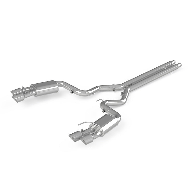 MBRP 18-19 Ford Mustang GT 5.0 3in Dual Split Rear AL Cat Back w/ Quad 4.0in Dual Wall Tips - S7205AL