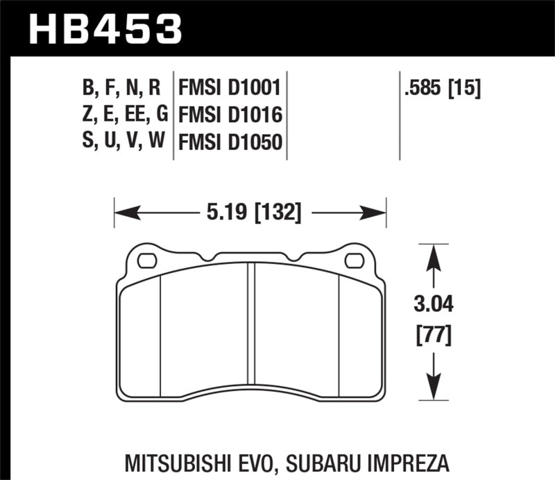 Hawk DTC-60 Race Front Brake Pads HB453G.585