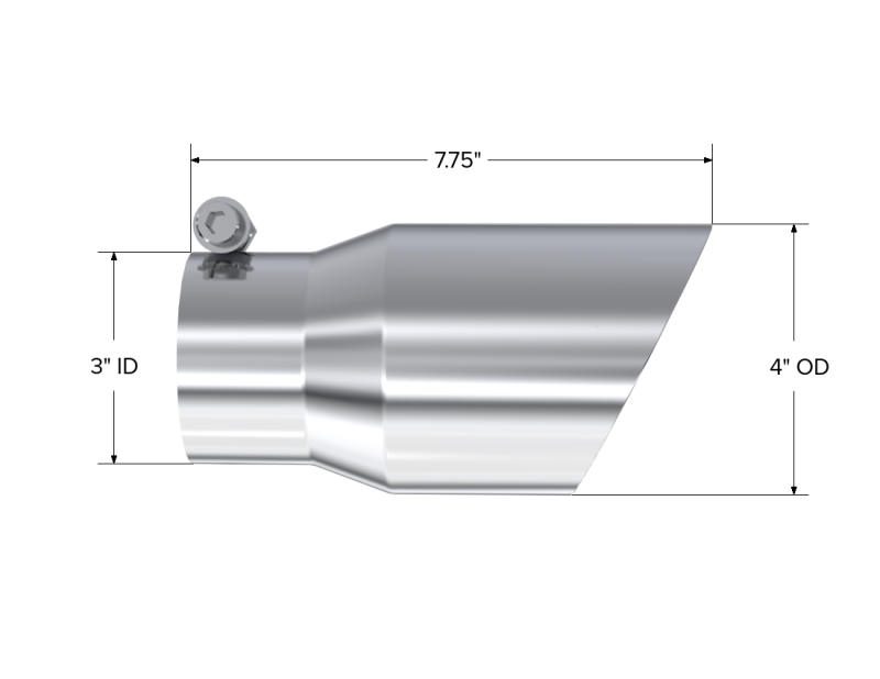 MBRP Universal Tip 4in O.D. Dual Wall Angled 3in inlet 8in length T304 - T5122