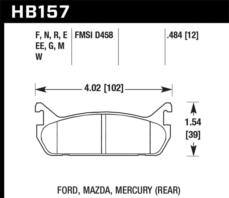 Hawk 90-93 Mazda Miata DTC-60 Rear Race Brake Pads