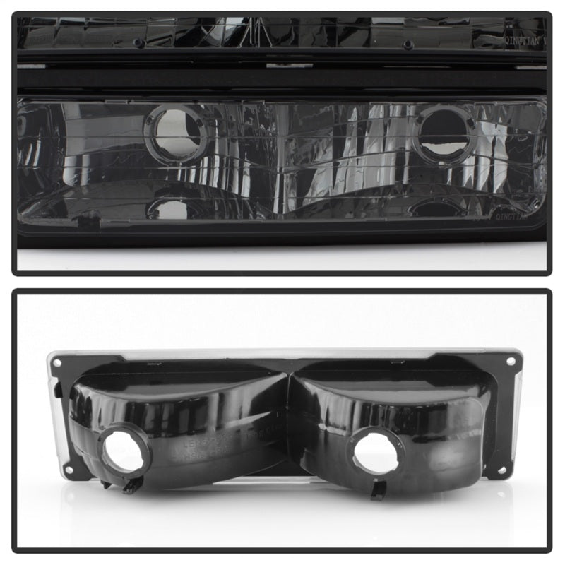 Xtune Chevy Suburban 94-98 Headlights w/ Corner &amp; Parking Lights 8pcs Smoked HD-JH-CCK88-AM-SM-SET