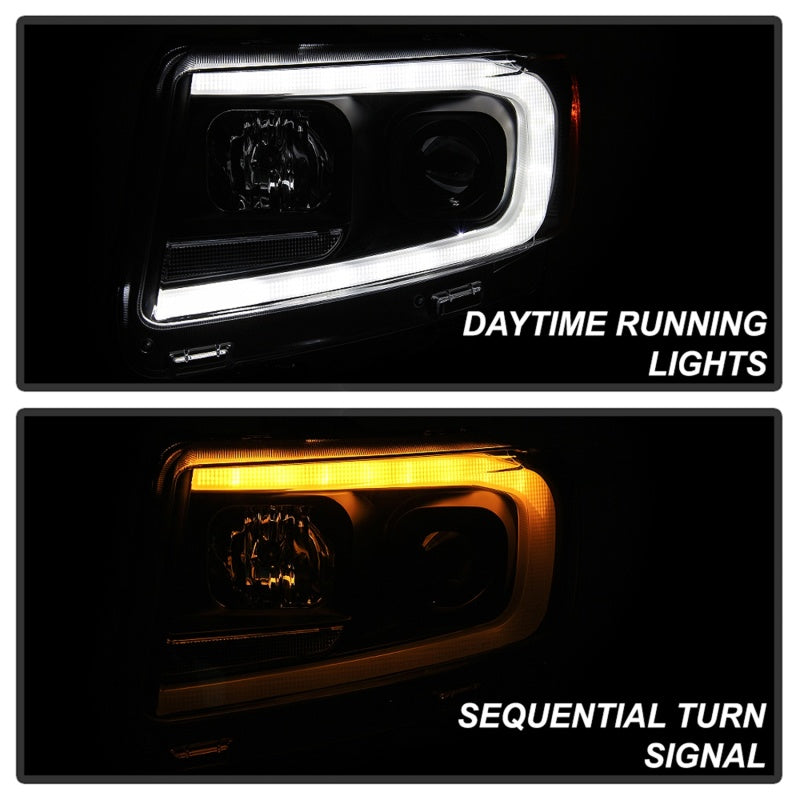 Spyder 11-13 Jeep Grand Cherokee - Light Bar Proj Headlights - Halo Model - Blk - PRO-YD-JGC11-LB-BK