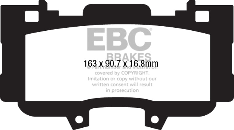 EBC 15+ Ford Mustang 2.3 Turbo Performance Pkg Yellowstuff Front Brake Pads - DP43042R