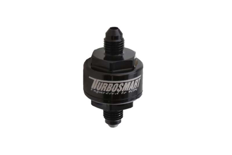 Turbosmart Billet Turbo Oil Feed Filter w/ 44 Micron Pleated Disc AN-3 Male Inlet - Black - TS-0804-1001