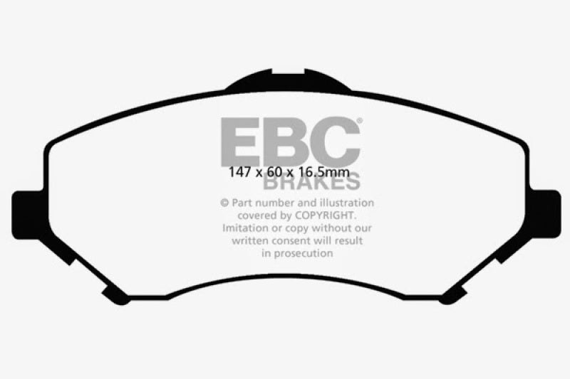 EBC 08-11 Chrysler Town &amp; Country 3.3 Yellowstuff Front Brake Pads - DP41798R