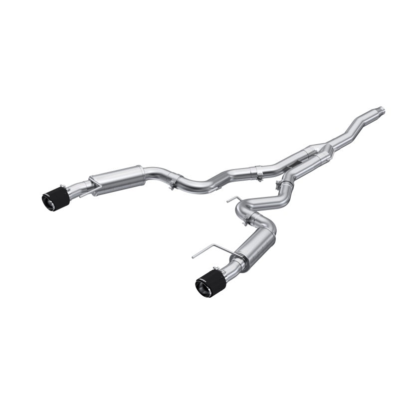 MBRP 19-22 Ford Mustang 2.3 EcoBoost 3in Cat-Back Dual Split Rear w/4.5in Carbon Fiber Tips (Race) - S72753CF