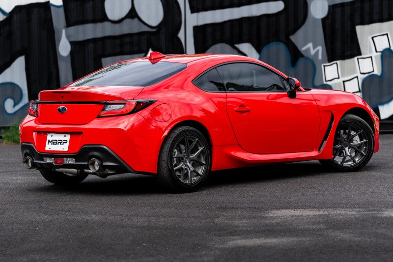 MBRP 13-16 Subaru BRZ 2.0L/ 2.4L 3in Dual Split Rear Cat Back w/Burnt End Tips- T304 - S48043BE