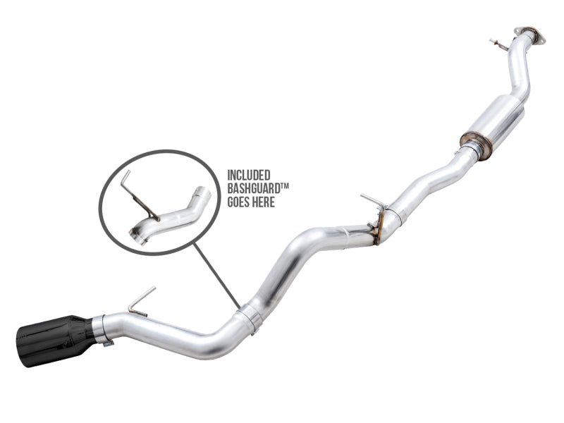 AWE Tuning 2021+ Ford Bronco 0FG Single Rear Exit Exhaust w/Diamond Black Tip &amp; Bash Guard