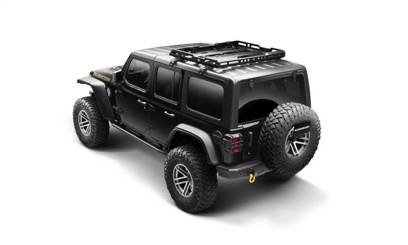 Bushwacker 18-21 Jeep Wrangler JL (2-Door &amp; 4-Door) Flat Style Flares 4pc - Black