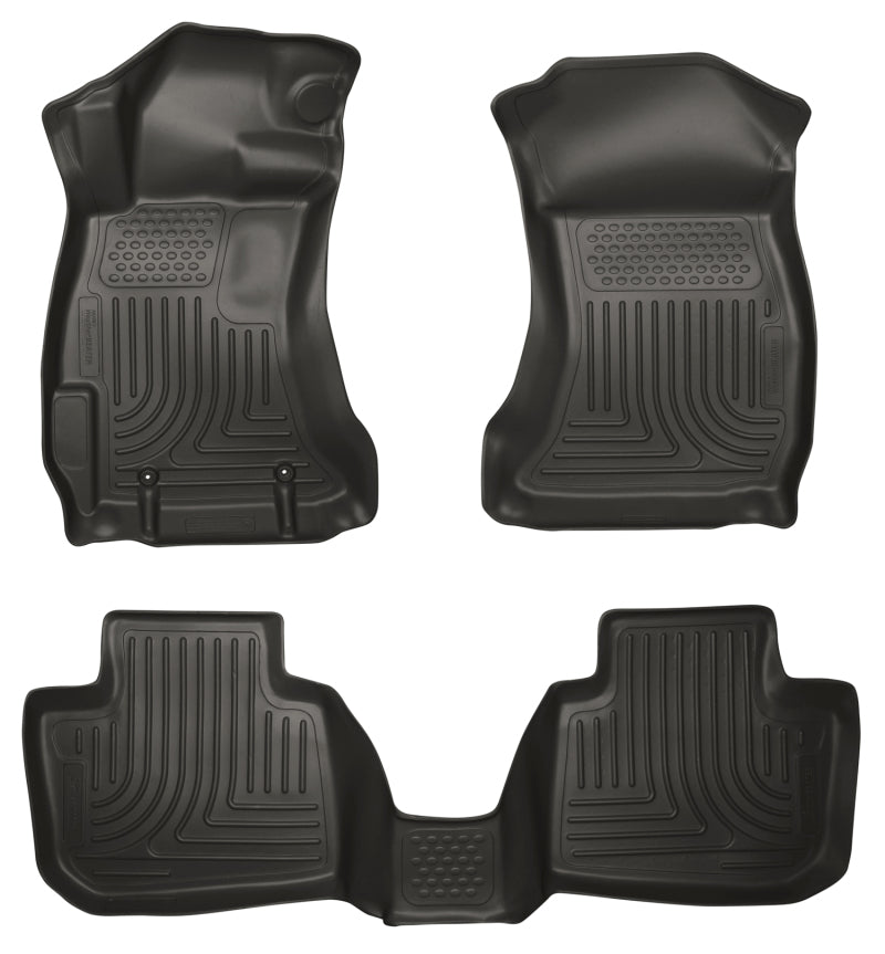 Husky Liners Subaru 12-14 Impreza/2015 WRX/STi WeatherBeater Combo Front&amp;2nd Row Black Floor Liners