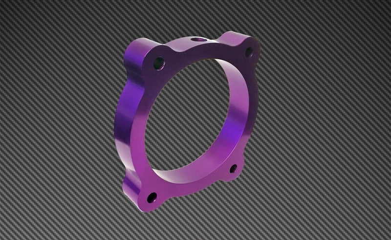 Torque Solution Throttle Body Spacer (Purple): Hyundai Genesis V6 3.8L 2013+ - TS-TBS-021PR