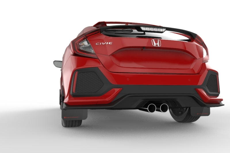 Rally Armor 17-19 Honda Civic Sport &amp; Touring (Hatch) Black UR Mud Flap w/ Red Logo