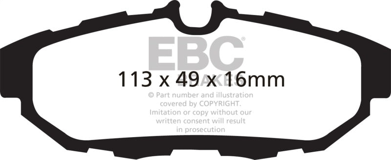 EBC 10-14 Ford Mustang 3.7 Redstuff Rear Brake Pads - DP31870C