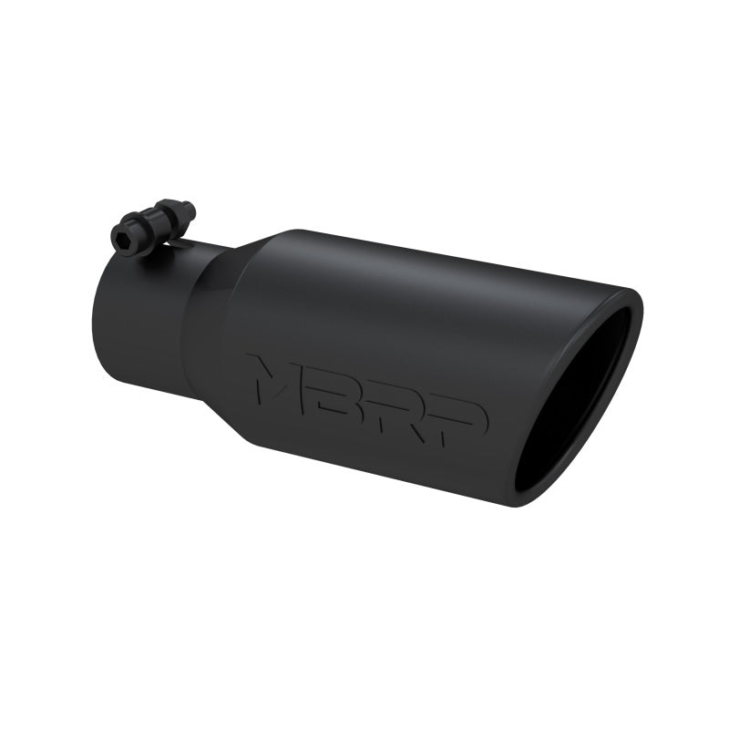 MBRP Universal Angled Rolled End Tip 4in OD / 2-3/4in Inlet / 10in Length - Black - T5157BLK