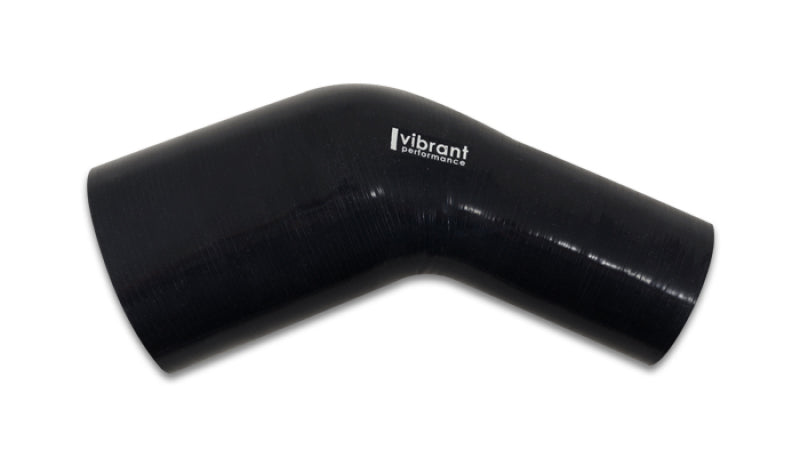 Vibrant 4 Ply Aramid 45 Degree Silicone Transition Hose 2.75in ID x 3in Length In/Out - Black - 19766