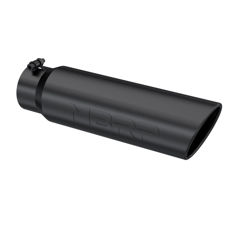 MBRP Universal 5in OD Angled Rolled End 4in Inlet 18in Lgth Black Finish Exhaust Tip - T5124BLK