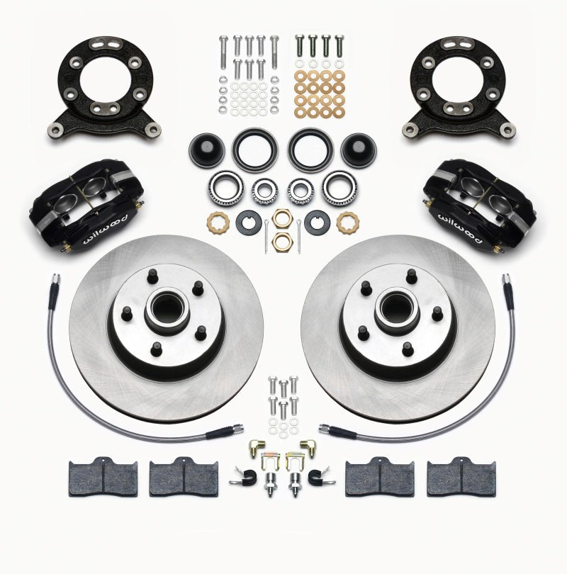 Wilwood Forged Dynalite-M Front Kit 11.30in 1 PC Rotor&amp;Hub 1965-1969 Mustang Disc &amp; Drum Spindle