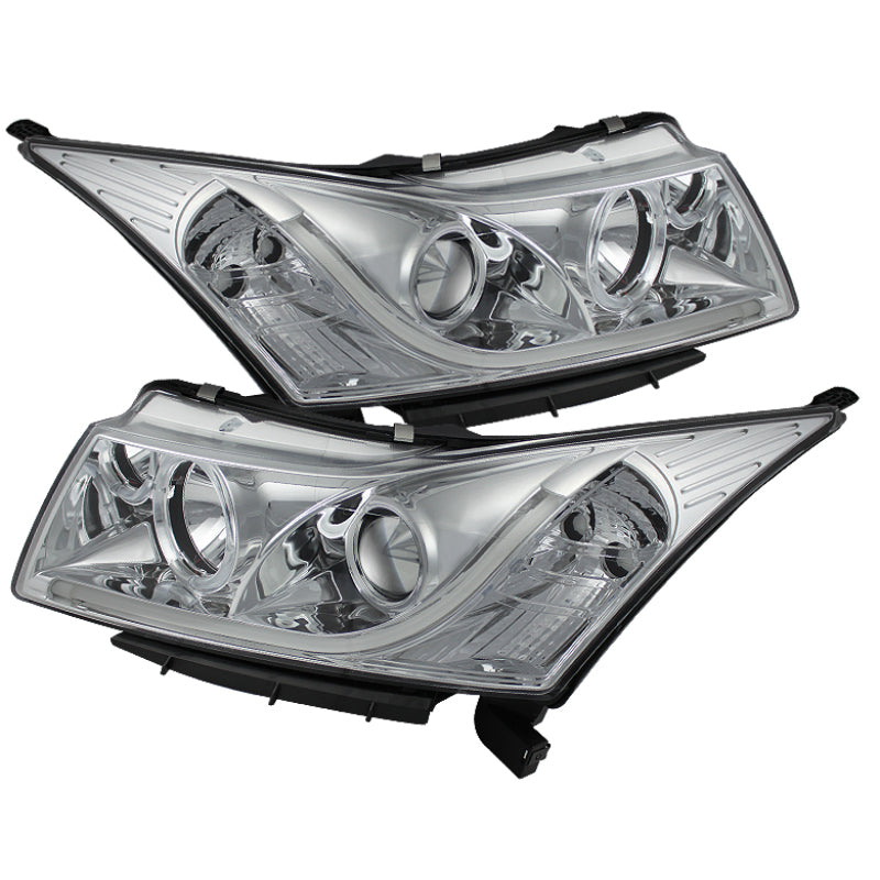 Spyder Chevy Cruze 11-14 Projector Headlights Light Tube DRL Chrm PRO-YD-CCRZ11-LTDRL-C