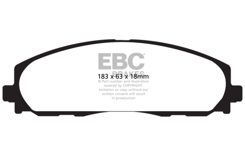 EBC 12+ Chrysler Town &amp; Country 3.6 Yellowstuff Front Brake Pads - DP41888R