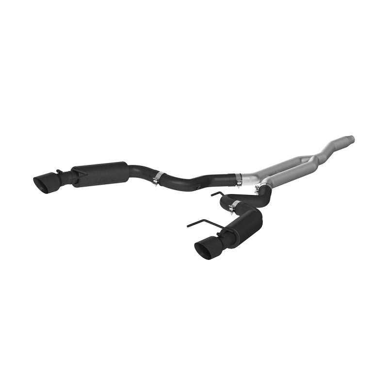 MBRP 15-19 Ford Mustang EcoBoost 2.3L Black 3in Cat Back Dual Split Rear Exit (Race Version) - S7275BLK