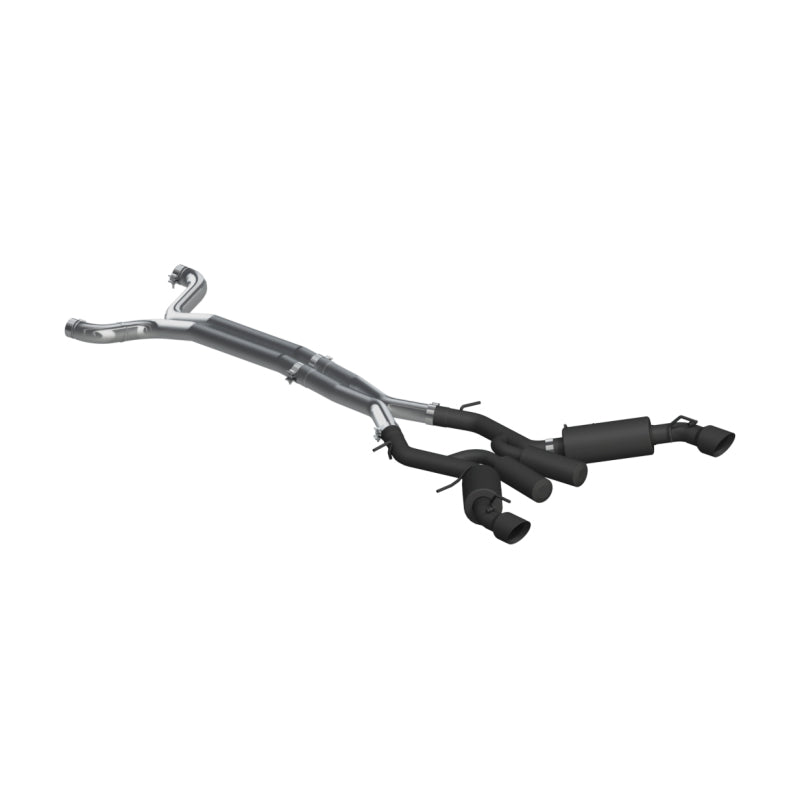 MBRP 16-19 Chevrolet Camaro SS 6 Speed 3in Dual Cat Back w/ 4.5in OD Tips - Black (Non NPP Models) - S7035BLK