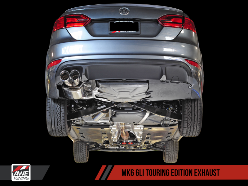 AWE Tuning Mk6 GLI 2.0T - Mk6 Jetta 1.8T Touring Edition Exhaust - Diamond Black Tips